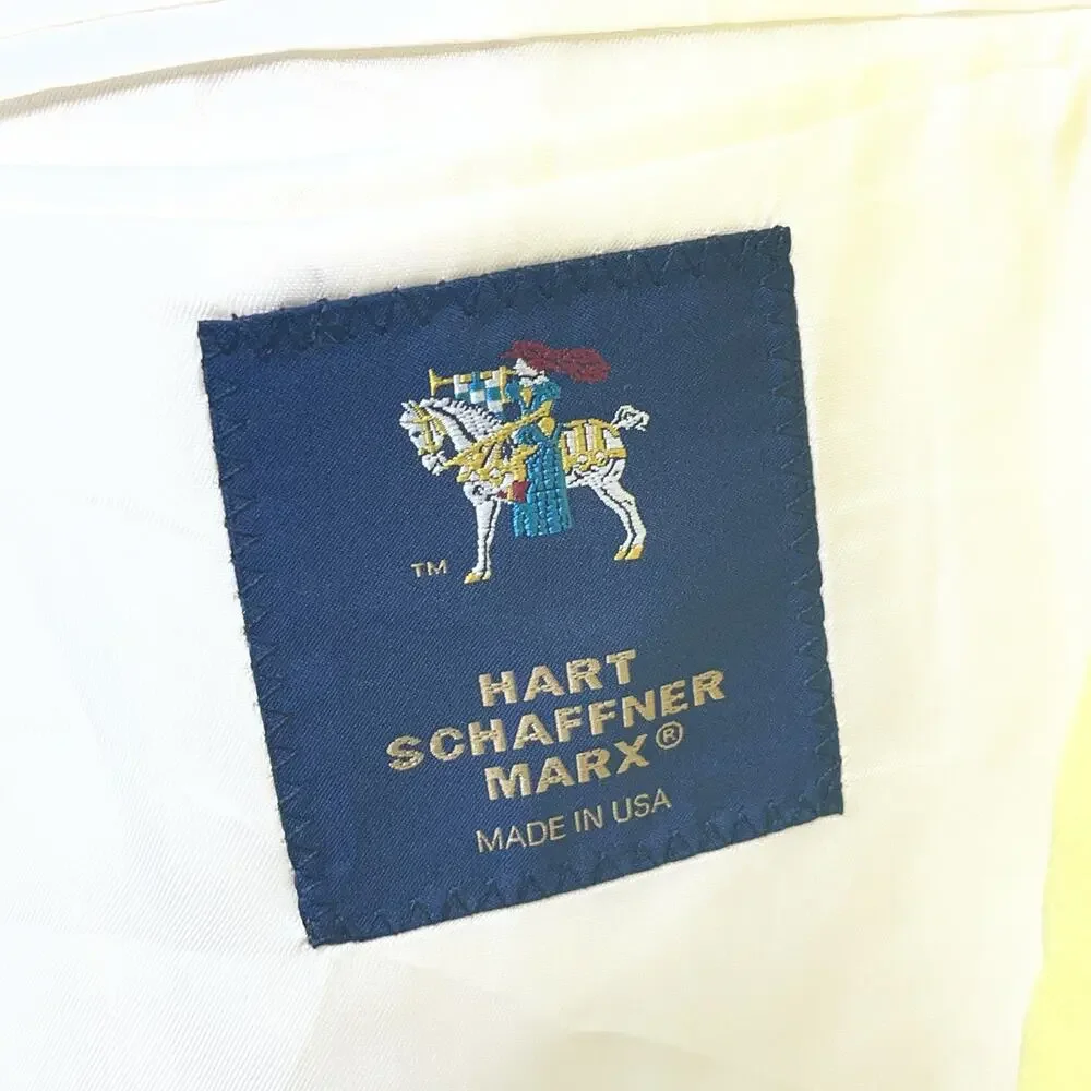 Hart Schaffner Marx Blazer 48L Bright Yellow Dillard’s Made USA Mens Sport Coat